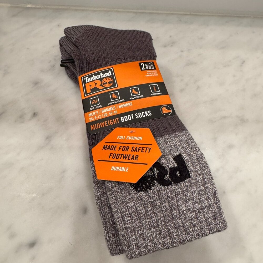 Timberland PRO Men's 2-Pack Colorblock Boot Crew Socks